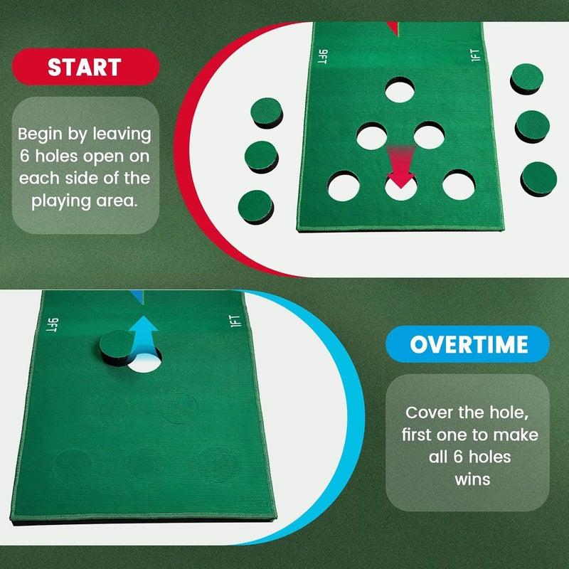 FARROLL Golf Putting Game Putting Green Golf Putting Mat Indoor Outdoor Pratice Golf Game Set for Office Backyard Party - Image 2